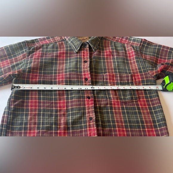 VINTAGE WOOLRICH Red Plaid Button Up Shirt Unisex Well Worn and Comfy! - Picture 9 of 11